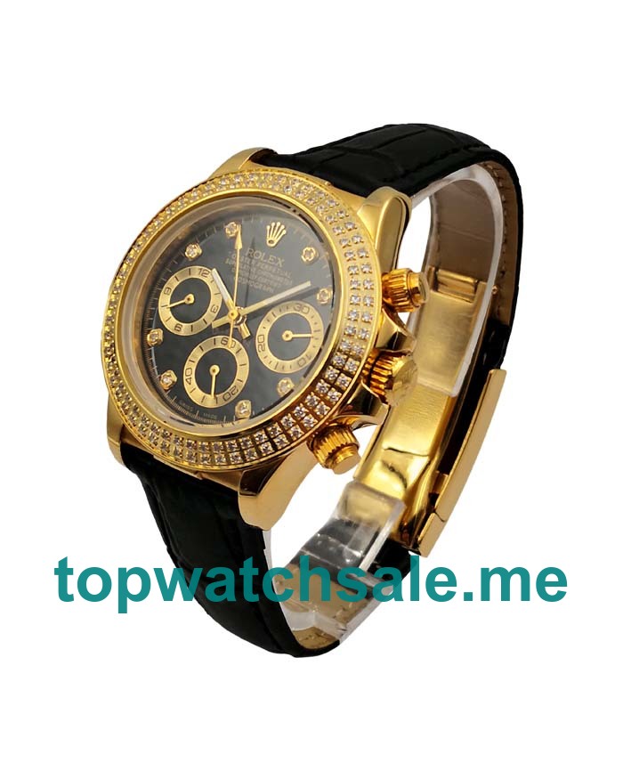 UK Cheap Rolex Daytona 116508 Replica Watches With Black Dials For Women