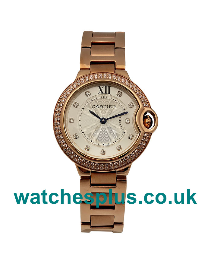 UK Best 1:1 Cartier Ballon Bleu WE902062 Replica Watches With White Dials For Sale