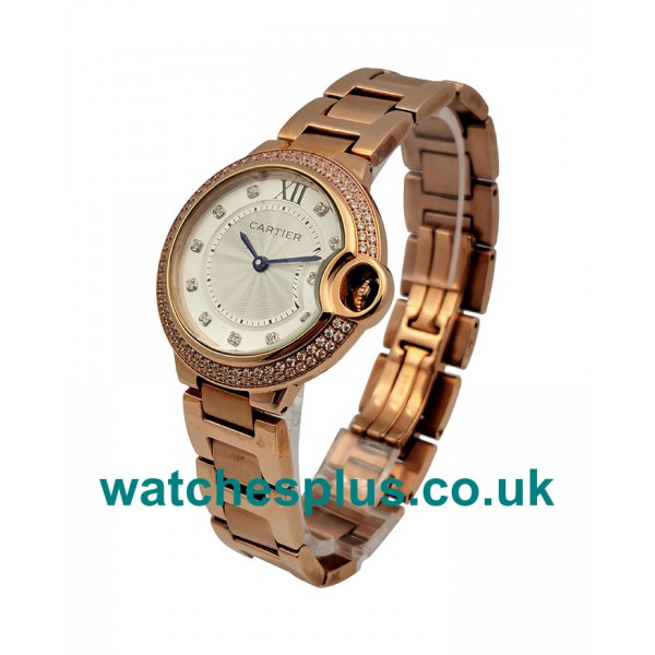 UK Best 1:1 Cartier Ballon Bleu WE902062 Replica Watches With White Dials For Sale