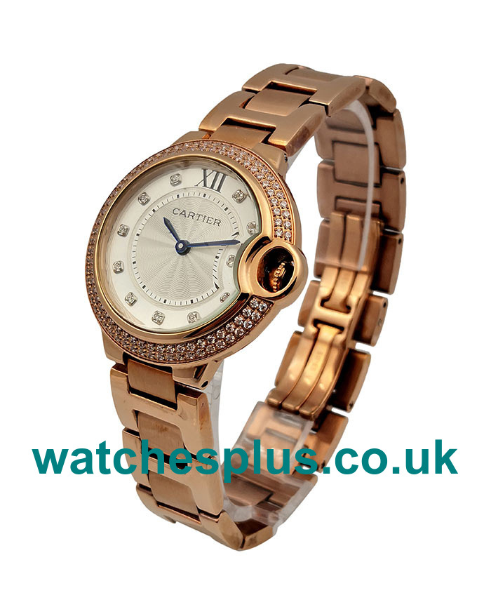 UK Best 1:1 Cartier Ballon Bleu WE902062 Replica Watches With White Dials For Sale