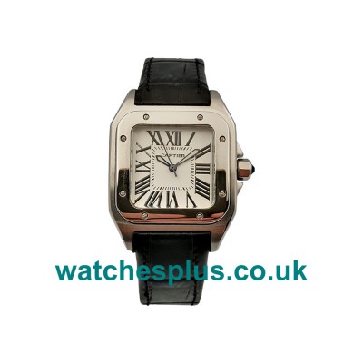 UK Cheap Cartier Santos 100 W20106X8 Replica Watches With Silver Dials Online