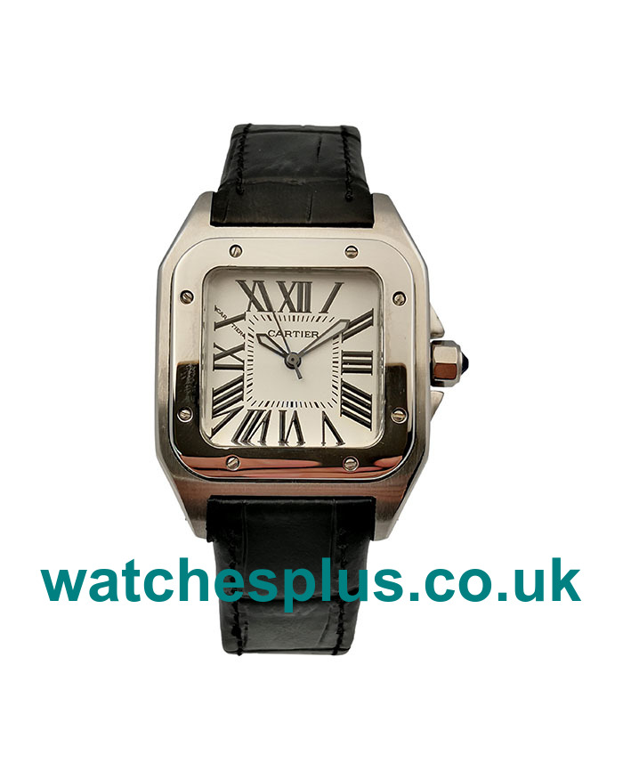 UK Cheap Cartier Santos 100 W20106X8 Replica Watches With Silver Dials Online