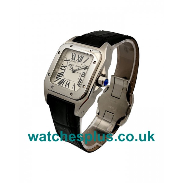 UK Cheap Cartier Santos 100 W20106X8 Replica Watches With Silver Dials Online