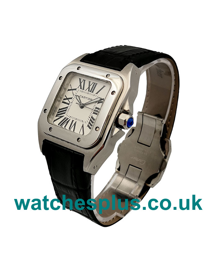 UK Cheap Cartier Santos 100 W20106X8 Replica Watches With Silver Dials Online