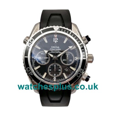 UK Swiss Made Fake Omega Seamaster Planet Ocean Chrono 2210.52.00 With Black Dials Steel Cases For Sale