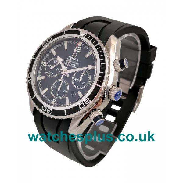 UK Swiss Made Fake Omega Seamaster Planet Ocean Chrono 2210.52.00 With Black Dials Steel Cases For Sale