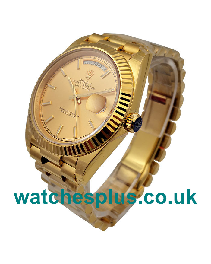 UK High Quality Replica Rolex Day-Date 228238 With Champagne Dials And Gold Cases Online