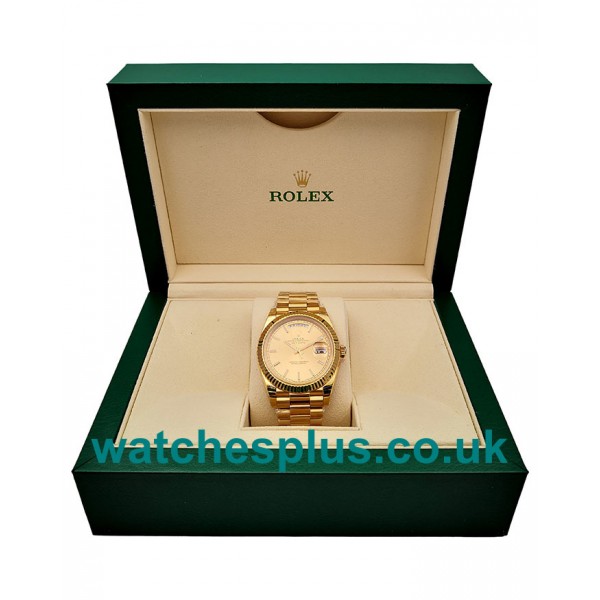 UK High Quality Replica Rolex Day-Date 228238 With Champagne Dials And Gold Cases Online