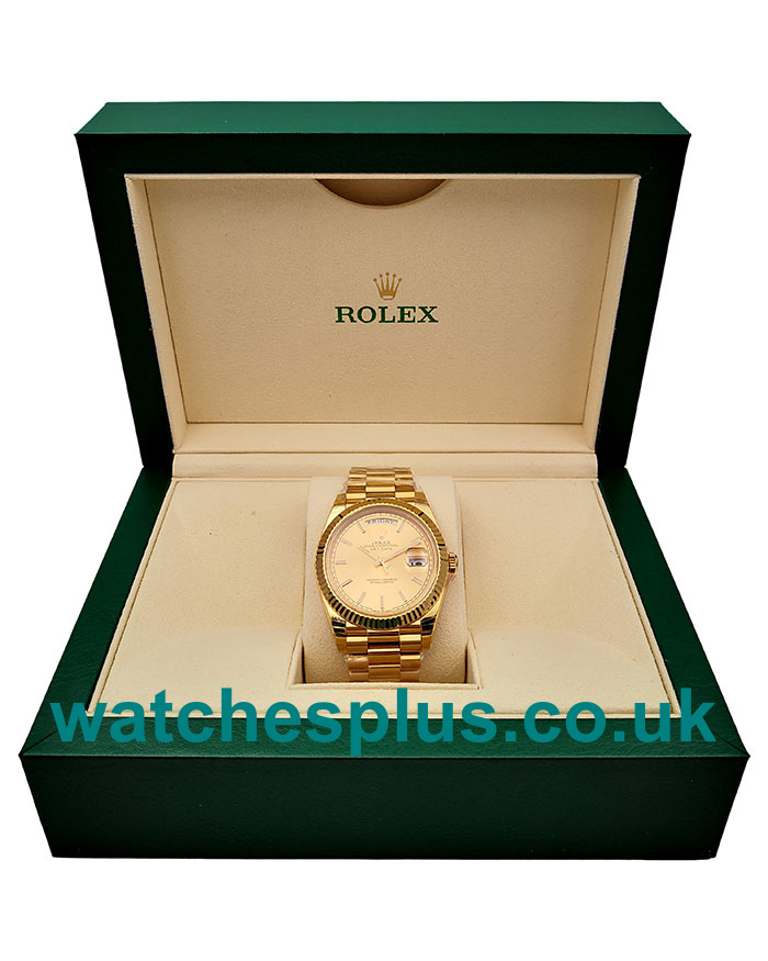 UK High Quality Replica Rolex Day-Date 228238 With Champagne Dials And Gold Cases Online