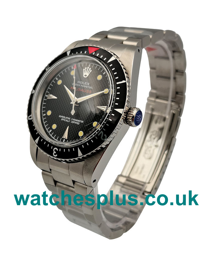 UK Best Quality Rolex Milgauss Ref.6541 Replica Watches With Black Dials For Men