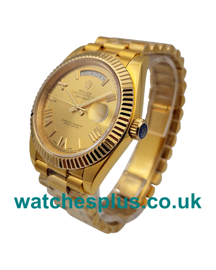 UK AAA Quality Replica Rolex Day-Date 228238 With Champagne Dials And Gold Cases For Sale