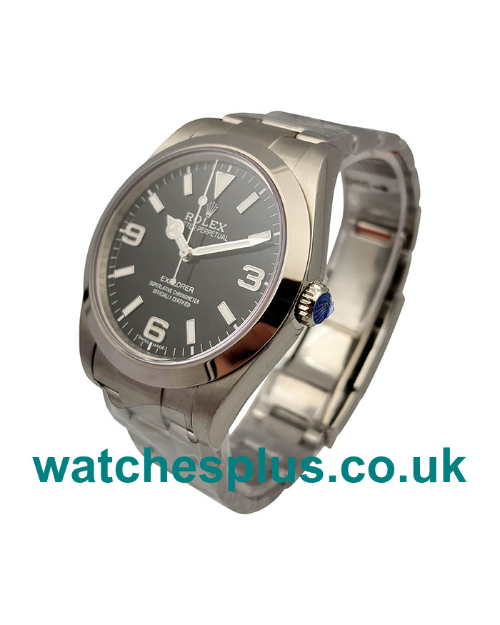 UK AAA Quality Rolex Explorer 214270 Replica Watches With Black Dials And Steel Cases For Sale