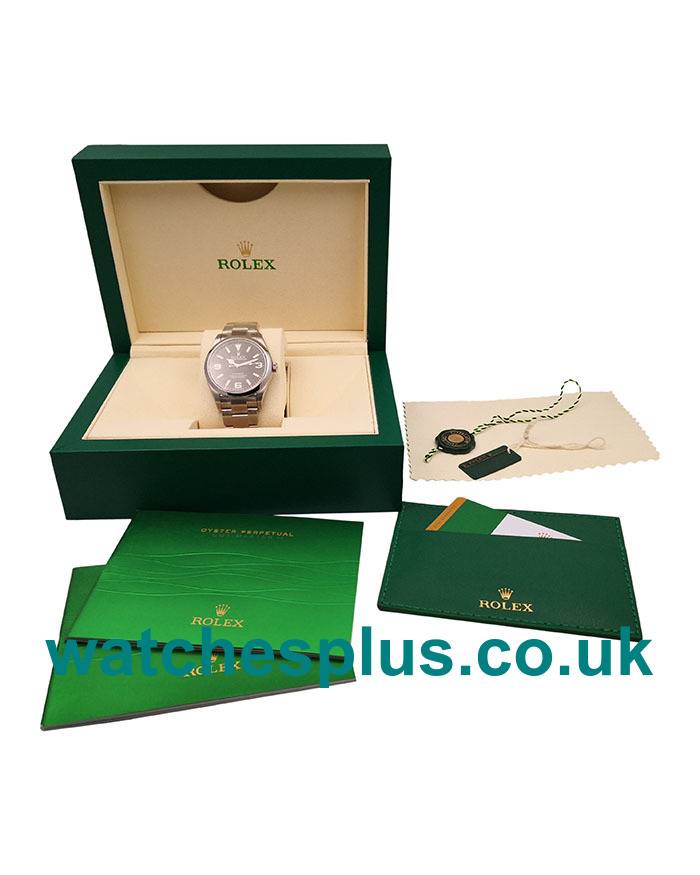 UK AAA Quality Rolex Explorer 214270 Replica Watches With Black Dials And Steel Cases For Sale