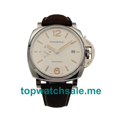 UK Luxury Replica Panerai Luminor Due PAM01046 With White Dials And Stainless Steel Cases For Men