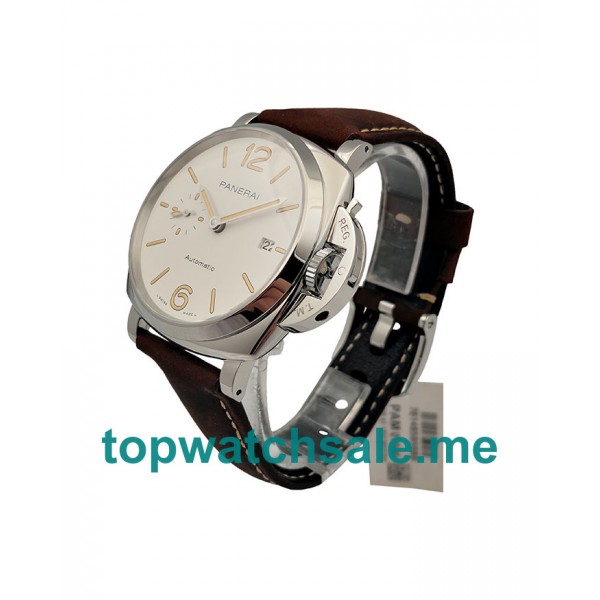 UK Luxury Replica Panerai Luminor Due PAM01046 With White Dials And Stainless Steel Cases For Men