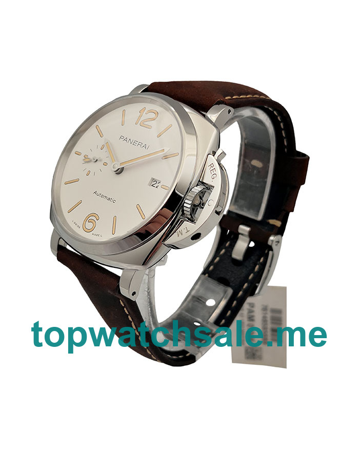 UK Luxury Replica Panerai Luminor Due PAM01046 With White Dials And Stainless Steel Cases For Men