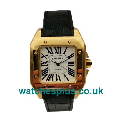 UK Perfect Cartier Santos 100 W20112Y1 Replica Watches With White Dials For Men