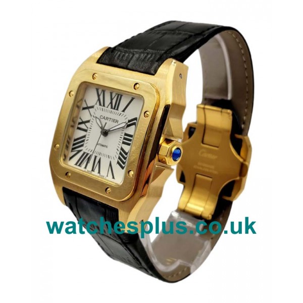 UK Perfect Cartier Santos 100 W20112Y1 Replica Watches With White Dials For Men