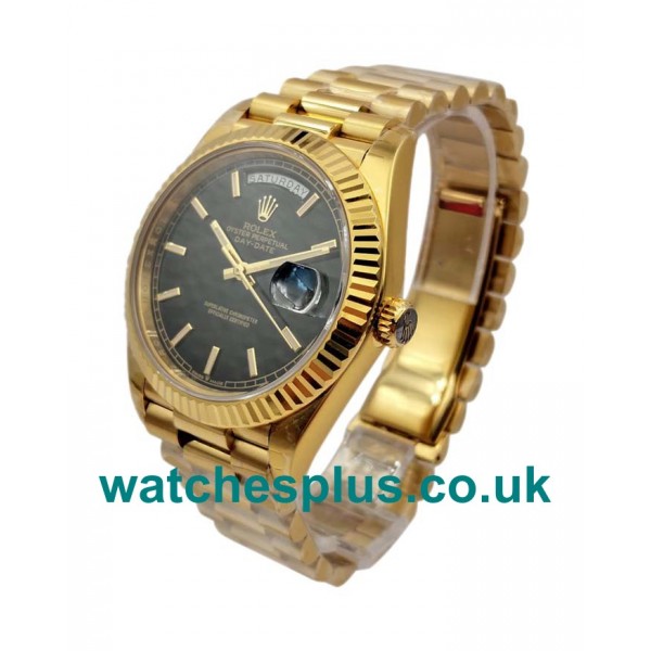 UK Best 1:1 Replica Rolex Day-Date 228238 With Black Dials And Gold Cases Online