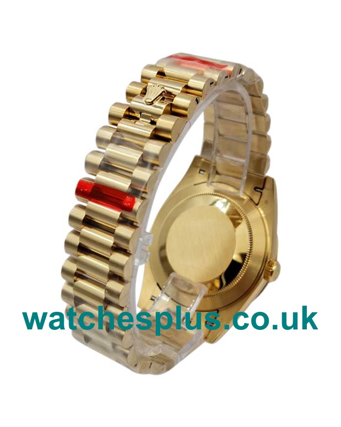 UK High Quality 40 MM Rolex Day-Date 228238 Replica Watches With Silver Dials Gold Cases For Sale