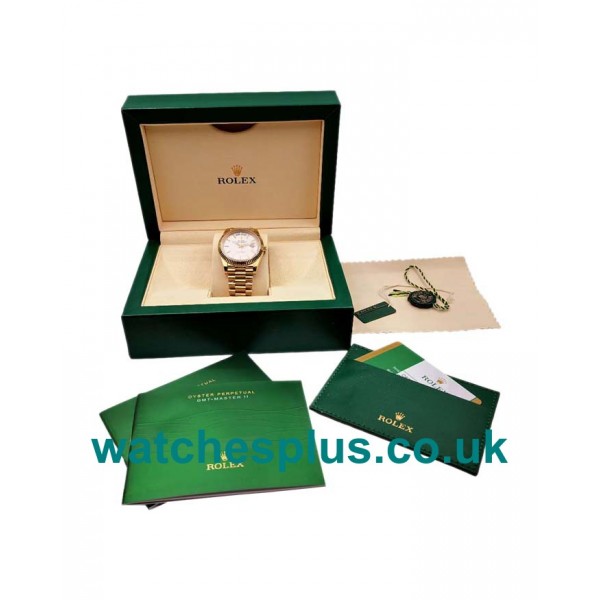 UK High Quality 40 MM Rolex Day-Date 228238 Replica Watches With Silver Dials Gold Cases For Sale