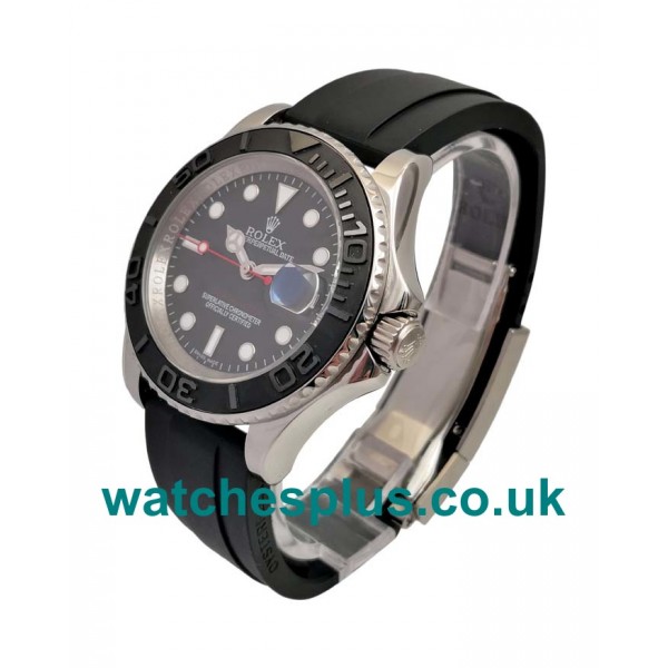 UK Best 1:1 Fake Rolex Yacht-Master 116655 With Black Dials And Stainless Steel Cases For Sale