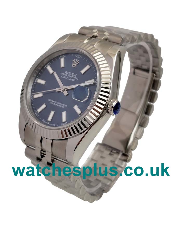 UK Best Quality 41 MM Rolex Datejust 126334 Replica Watches With Blue Dials And Steel Cases Online