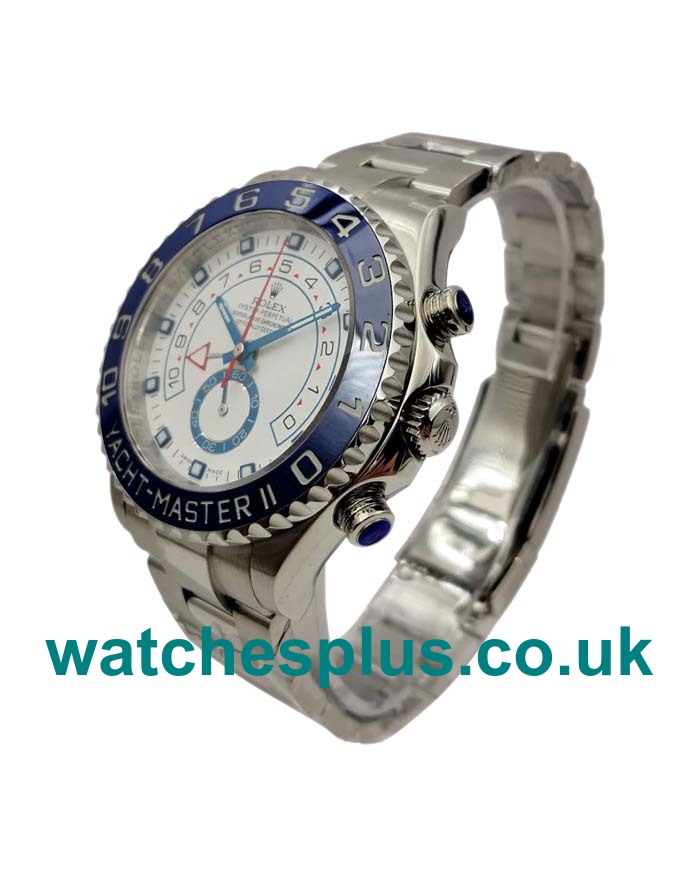 UK Best Quality Rolex Yacht-Master II 116680 Replica Watches With White Dials For Men