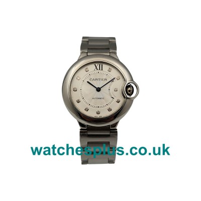 UK High End Cartier Ballon Bleu WE902074 Replica Watches With Silver Dials For Sale