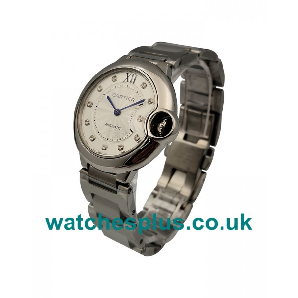 UK High End Cartier Ballon Bleu WE902074 Replica Watches With Silver Dials For Sale