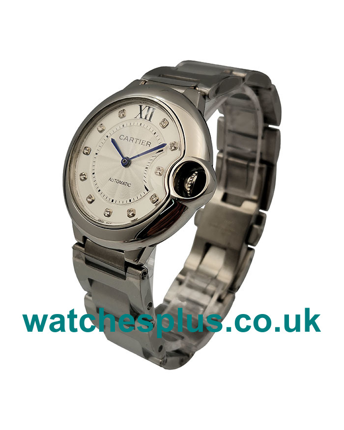 UK High End Cartier Ballon Bleu WE902074 Replica Watches With Silver Dials For Sale