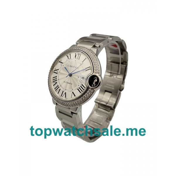 UK Best Quality Cartier Ballon Bleu WE902035 Replica Watches With Silver Dials For Sale