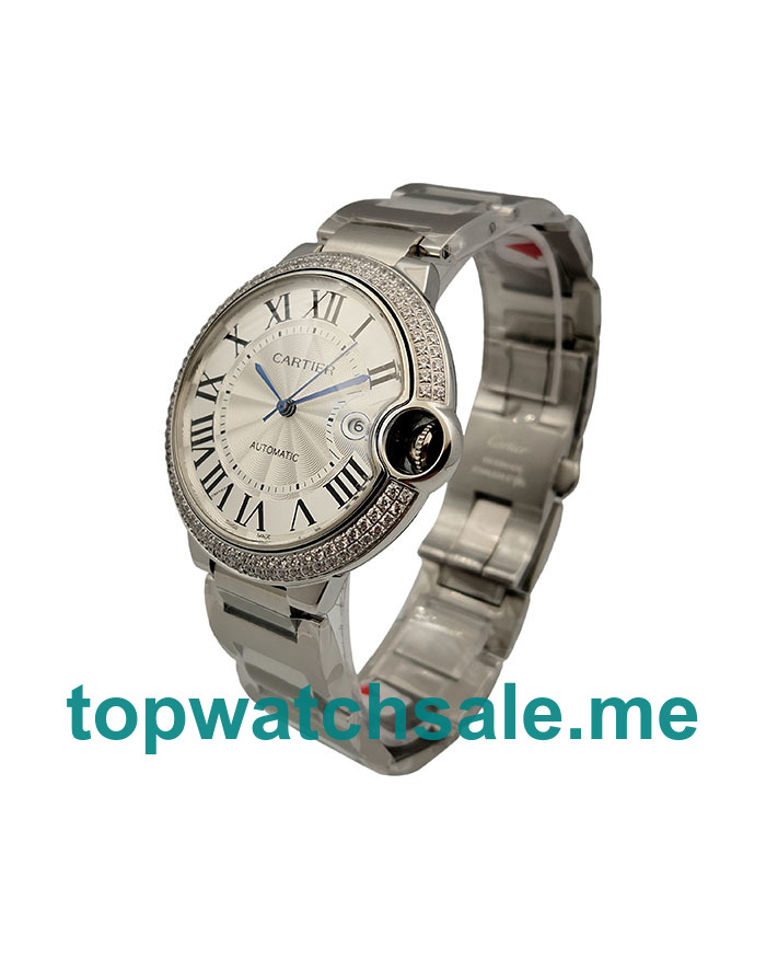 UK Best Quality Cartier Ballon Bleu WE902035 Replica Watches With Silver Dials For Sale