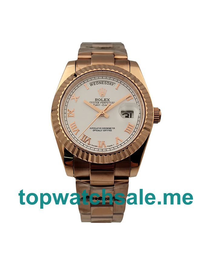 UK High End Rolex Day-Date 118235 Replica Watches With White Dials For Sale