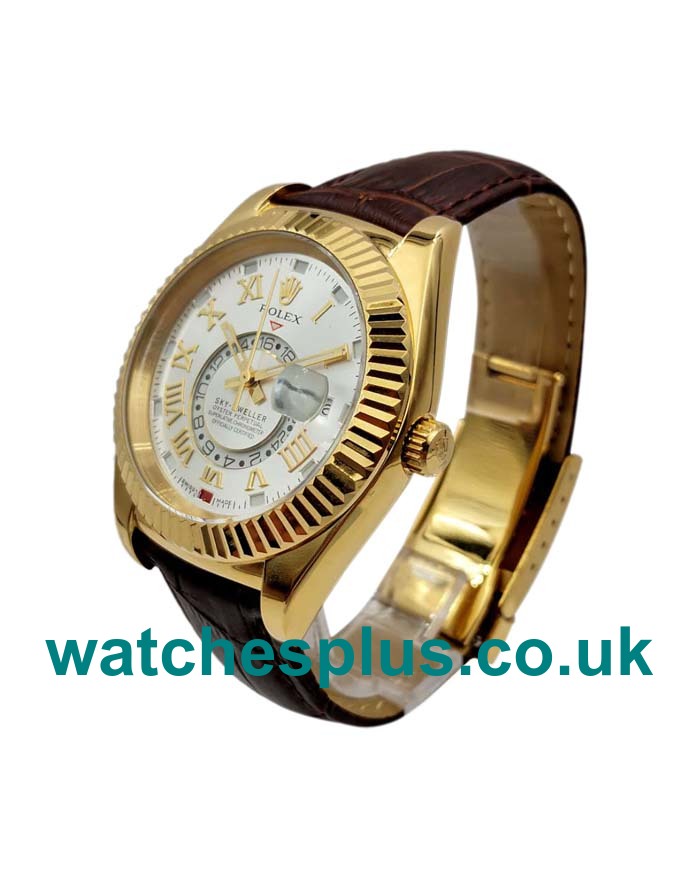 UK Best Quality Replica Rolex Sky-Dweller 326138 With Silver Dials And Gold Cases Online