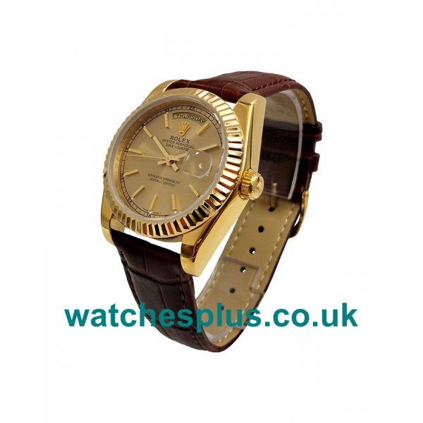 36 MM Best Quality Rolex Day-Date 18038 Fake Watches With Champagne Dials For Sale