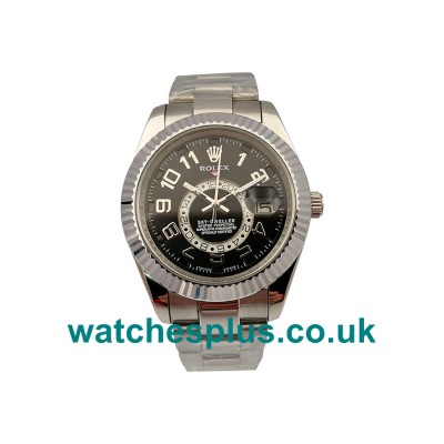 UK Best Quality Rolex Sky-Dweller 326939 Replica Watches With Black Dials For Men