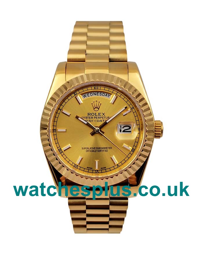 High Quality 36 MM Rolex Day-Date 118238 Replica Watches With Champagne Dials For Sale