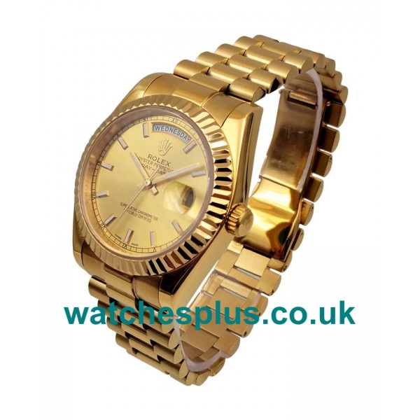 High Quality 36 MM Rolex Day-Date 118238 Replica Watches With Champagne Dials For Sale