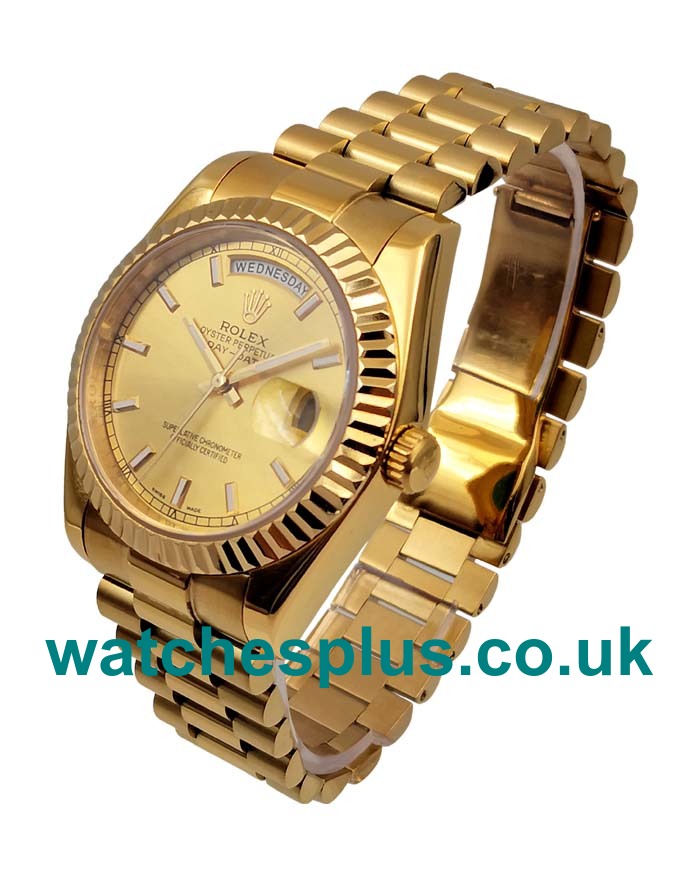 High Quality 36 MM Rolex Day-Date 118238 Replica Watches With Champagne Dials For Sale