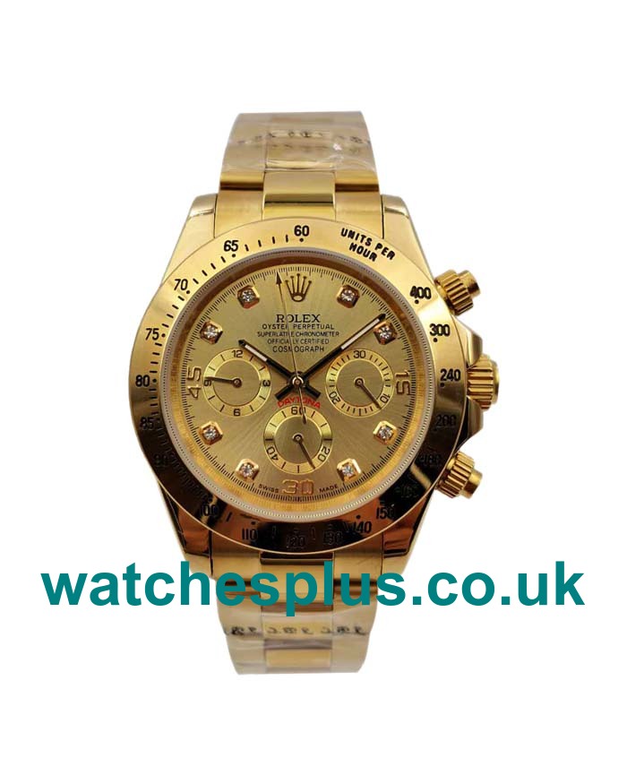 Best Quality Rolex Daytona 116528 Replica Watches With Champagne Dials For Men