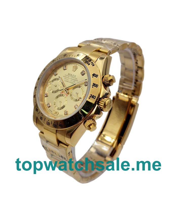 Best Quality Rolex Daytona 116528 Replica Watches With Champagne Dials For Men