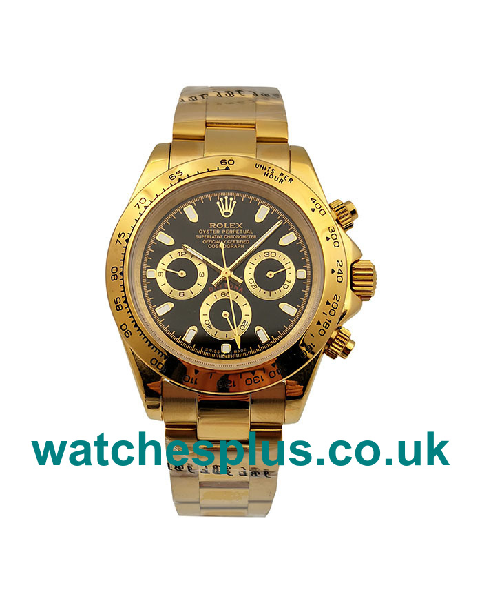 Perfect 1:1 Rolex Daytona 116528 Replica Watches With Black Dials For Sale