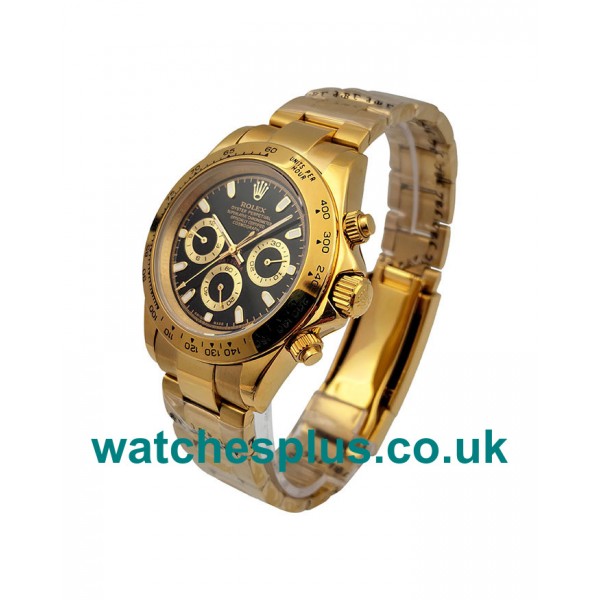 Perfect 1:1 Rolex Daytona 116528 Replica Watches With Black Dials For Sale