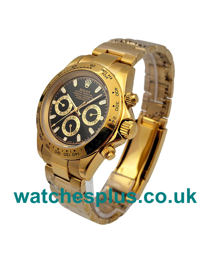 Perfect 1:1 Rolex Daytona 116528 Replica Watches With Black Dials For Sale