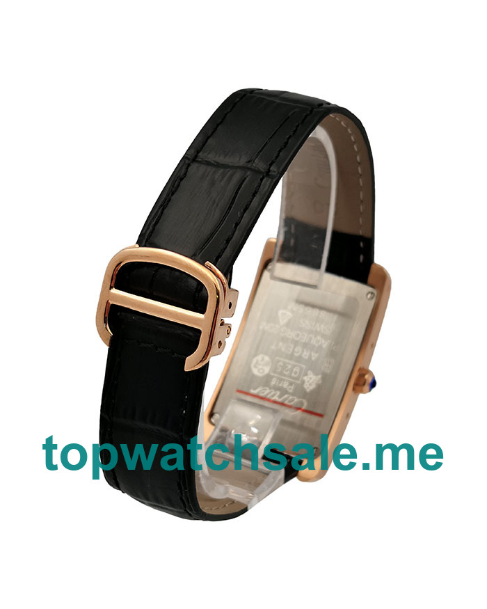 UK Perfect 1:1 Fake Cartier Tank Americaine W2620030 With White Dials And Rose Gold Cases Online