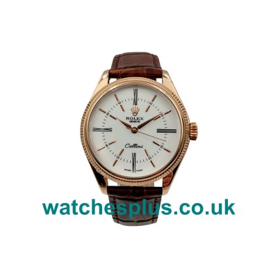 UK Best Quality Replica Rolex Cellini 50505 With Silver Dials And Rose Gold Cases For Sale