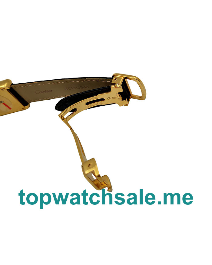 UK Swiss Replica Cartier Tank Solo W5200002 With White Dials Gold Cases Online