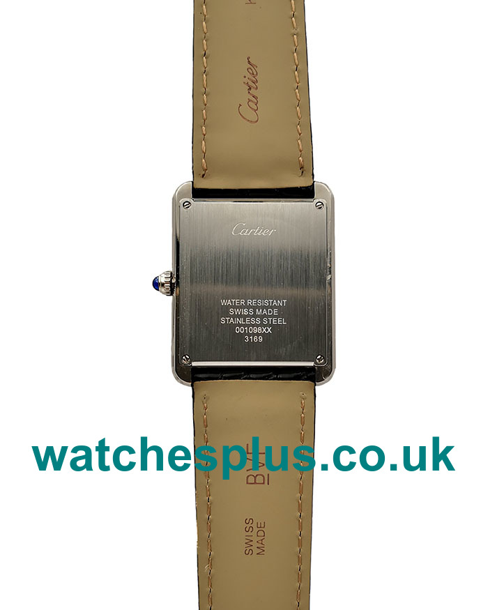 UK High Quality Fake Cartier Tank Solo WSTA0028 With White Dials And Steel Cases Online