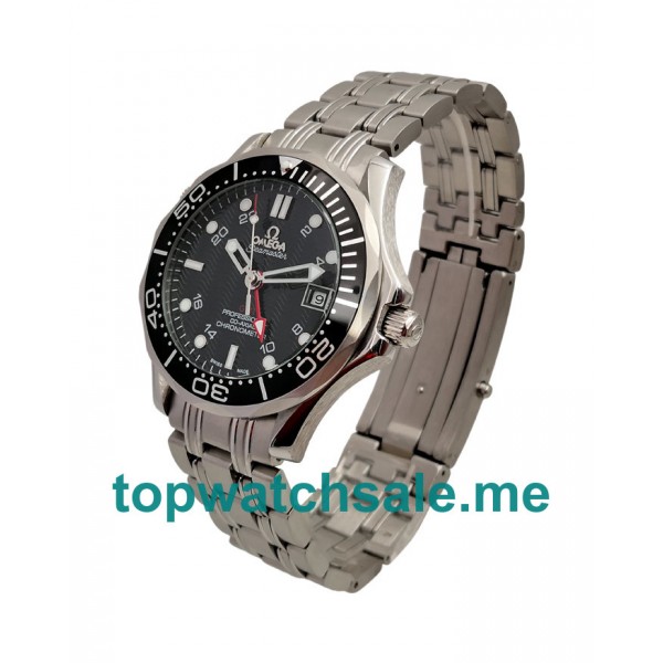 UK Luxury Replica Omega Seamaster 300 M GMT 2535.80.00 Black Dial With Stainless Steel Case